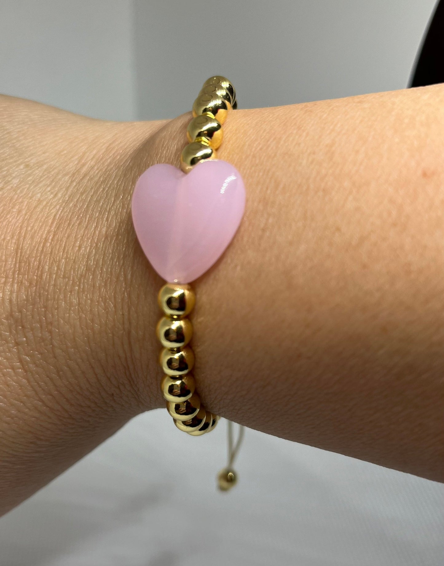 Pulsera Ajustable Corazon Rosa